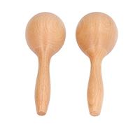 Dilwe 2 Pcs Maracas Manual Percussion Refined Beech Wood Material for Music, for Parties