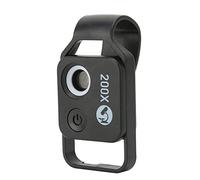 Dilwe 200x Clip On Macro Microscope Lens, Black with CPL, HD Magnification Phone Camera Lens, Compatible with C Mount, ABS PC Construction