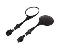 Dilwe 22mm Handlebar Side Mirror, Metal ABS Glass Handlebar Rearview Mirror, Round Reflector, Wide View, Easy Install, Replacement for Motorcycle Scooter ATV Bike Riders
