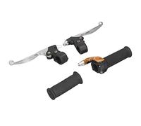 Dilwe 22mm Twist Throttle Grips Brake Levers Set ABS Rubber Metal Alloy Throttle Handle Brake Lever for 2 Stroke Dirt Bike Mini Bike Pocket ATV