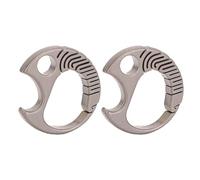 Dilwe 2pcs Bottle Opener Keychain, Ti Alloy Keyring Buckle Pocket Keychain for Camping Hiking