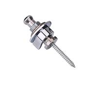 Dilwe 2Pcs Guitar Strap Locks, Metal Replacement Parts with Screw in Locking Position, for Electric Guitar (Silver)