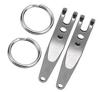 Dilwe 2Pcs Outdoor Suspension Clip, Stainless Steel Belt Pocket Clip with Keychain for Keys, Tools, Gear