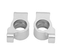Dilwe 2PCS RC Rear Steering Cups, Alloy Steering Replacement Parts Left Right Rear Strength Cup Change for 1/24 Scale Cars (Silver)