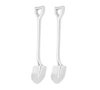 Dilwe 2PCS RC Shovel, Simulation Metal Shovel Decor for 1/10 RC Crawler Decoration Accessories (Silver)