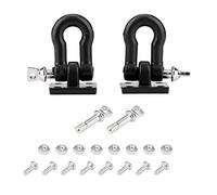 Dilwe 2Pcs RC Trailer Hooks,1/10 Tow Hook Trailer Heavy Duty Shackle Set for D90 Axial SCX10 RC Crawler Car(Black)