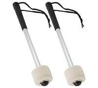 Dilwe 2pcs Wool Felt Head Drumsticks Drum Sticks with Non Slip Grip for Drummers Portable Sturdy Long-Lasting Flexible