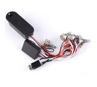Dilwe 3 Band Active Guitar EQ Preamp Circuit Harness, EQ Piezoelectric Sound Pickup with Bass Treble Volume Control for Bass Guitar