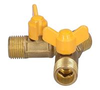 Dilwe 3 Way Fuel Gas Valve, Durable Brass Natural Gas Switch, Quick Open/Close Control for Fuel Devices, Ideal for Installation