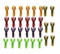 Dilwe 30PCS PVC Five Colors 7.5cm 5.5g Artificial Crawfish Fishing Lures Soft Baits With Box Weedless Design Lifelike Action Bass Fishing