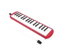 Dilwe 32 Key Melodica, ABS Matt Black Wind Instrument with Cornet Mouthpiece for Beginners, 32-Key Piano-Style Keys for Music Education Practice Performance (Red)