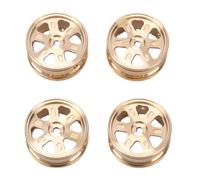 Dilwe 4 Pcs RC Car Wheel Rim, Brass Wheel Rim Replacement for SCX30 1/30 RC Car