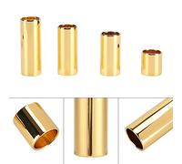 Dilwe 4 Sizes Guitar Slide Bars Set, Metal Guitar String Slides for Electric Acoustic Bass Mandolin Banjo, with Golden Finish Clear Bright Sound for Country Jazz Blues Music