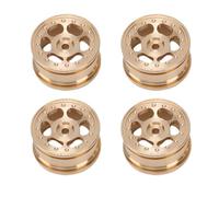 Dilwe 4Pcs RC Wheel Hub, Brass Replacement Upgrade Parts for SCX30 1/30 Scale Remote Control Car, with 6 Holes and Solid Construction