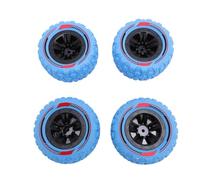 Dilwe 4PCS RC Wheel Tires, Original Hex Hub Wheel Rims with Unique Surface Texture for Enhanced Grip, Non Slip Rubber Tires for 1/14 1/16 RC Off Road Crawler Racing Cars (Blue)