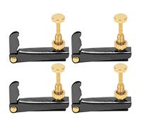 Dilwe 4Pcs Violin Fine Tuners, Professional Metal Cello String Tuner Replacement, with High Gloss Surface, for 3/4 4/ Cello Instrument Accessories (Black)