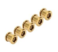 Dilwe 6.5MM Single Chainring Bolts, Ti Alloy Lightweight Durable Bike Chainwheel Bolts with Locking Mechanism for Small Chainring Bikes