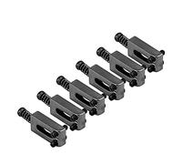 Dilwe 6 Pcs Metal Guitar Bridge Saddles, Version Solid Tremolo Saddles Electric Guitar Replacement Parts Bridge with Wrench (Black (Black)