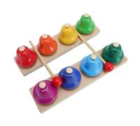 Dilwe 8-Note Colorful Desk Bells, Precision-tuned Iron Bells Toy, Handcrafted Basswood Safety Design, Dual Wooden Mallets Training, Early Musical Perception Builder, Compact Portable