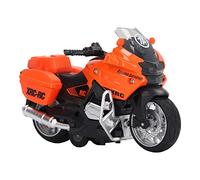 Dilwe Alloy Mini Motorcycle Toy with Sound Light and Pull Back Function for Kids 3-9, Educational Portable Motorbike Model for Hand Eye Coordination and Sensory Perception (Orange)