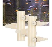 Dilwe Aquarium Plastic Diverter Valve with Adjustable Switch, Easy Operation for Fish Tanks, 2PCS (2 Heads)