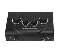 Dilwe Audio Mixer Portable Sound Mixer with Dual Mic Input 1/4" Video Input Adjustable Volume for Karaoke DJ Home Theater Speakers (Drfeifynawhopt-12)