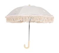 Dilwe Baby Outdoor Parasol Portable Compact Sun Umbrella for Strollers, Bleachers, Strong Wind Oxford Cloth Material (Beige with Small Chrysanthemum)