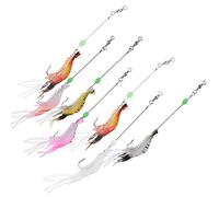 Dilwe Bait of Colorful Shrimp Animated to the Attacker, High Simulation of Soft Bait with Hooks, 7pcs Pack