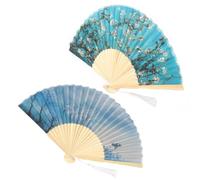Dilwe Bamboo Folding Fan, 37.5cm Apricot Blossom