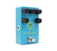 Dilwe Bass Compressor Pedal, Analog Optical Compression Effects Pedal with True Bypass for Bass Guitar, Vintage Style, Blue, 5 Controls
