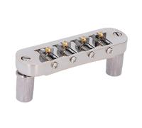 Dilwe Bass Guitar Roller Bridge, Silver Alloy Saddle for 4-String Bass with Enhanced Stability & Intonation Tuning