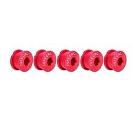 Dilwe Bike Crank Bolts, Crankset Screws Aluminum Alloy Bicycles Chain Wheel Screws Nut Parts for Single Dental Plate(Red)