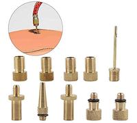 Dilwe Bike Valve Converter, 10 Pcs Brass Tire Adapter for French to American Nozzles, Leak-Proof Bicycle Pump Tool for Mountain Road Bikes Sports Equipment