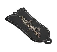 Dilwe Black Bell Shape Iron Truss Rod Cover, Durable Plum Blossom Pattern for Guitarists on the Move