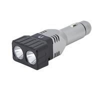 Dilwe Car Plug in Flashlight, Rechargeable Dual Light Source Super Bright Mini Handheld Emergency Torch with Headlight and Side Light Flood, for Outdoor Adventure Camping Hiking Home (Dual Lights)