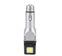 Dilwe Car Plug in Flashlight, Rechargeable Dual Light Source Super Bright Mini Handheld Emergency Torch with Headlight and Side Light Flood, for Outdoor Adventure Camping Hiking Home (Single)