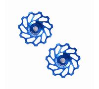 Dilwe Ceramic Pulley Durable Alloy Bicycle Rear Wheel, 2Pcs RedSilverBlue 11T/13T for 7/8/9/10 Speed Cyclists (11T)
