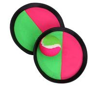 Dilwe Children's Throwing Catching Ball Rubber Toss Catch Paddle Ball Set 7in Paddle 2.4in Adjustable Hand Band Improves Coordination for Kids Parent Child Outdoor Yard Play