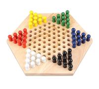 Dilwe Chinese Checkers Game with Wooden Board for Logic Development and Interactive Play, Colorful Chess Pieces for a Safe Experience, Suitable for Home and Travel, Includes 1 Chinese Checkers 60