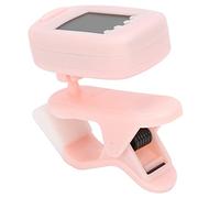 Dilwe Clip On Tuner, High Sensitivity Pickup with Microcomputer Chip for Accurate Tuning of Guitar Bass Violin Ukulele, Mini Size Multi Color Options, Battery Powered (Pink)