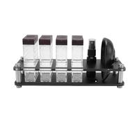 Dilwe Coffee Bean Cellar with Stand, Plastic Coffee Storage Tube, Multifunctional Organizer with Dosing Cup for Home Bar and Office