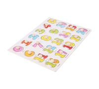 Dilwe Cognitive Puzzle Toy, Wooden Number Animal Fruit Cognitive Knob Puzzles Educational Learning Toy with Hand Grip for Toddlers (A3016 (Fruit (A3002(digital))