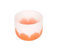 Dilwe Crystal Singing Bowl, 8 Inch Quartz Glass Set with Mallet for Meditation Sound Therapy and Home Office Decoration (Orange)