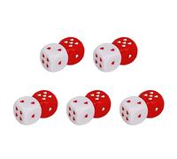 Dilwe Dice Sets, 5 Pair 25mm Red White Heart Dice, Novelty Funny Party Favor for Club Playing Table Game, Portable and Fashionable