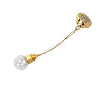 Dilwe Dollhouse Miniature Glass Ceiling Lamp with Soft Lighting for 1:12 Scale Dolls, Mini Battery Operated Ceiling Lamp in Gold Color, Metal/Glass Mini LED for Home Decoration