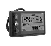 Dilwe E Bike Display Electric Scooter LCD Panel Screen Meter, ABS 6 Pin Connector with No.2 Protocol for 24V-60V Systems, Backlit Design for Day Night Riding