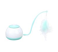 Dilwe Electric Interactive Cat Toy LED Light 4 Speed Rotatable Low Noise Feather Teaser for Cats (Green)