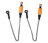 Dilwe Fish Bite Alarm 2PCS ABS Stainless Steel Fishing Alarm Hanger with Vibrant Color for Night and Low Light Carp Fishing (Orange)