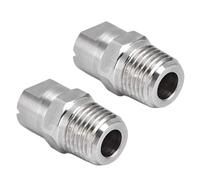 Dilwe Flat Fan Spray Tip 2Pcs Stainless Steel Nozzle with Adjustable Waterflow for Cleaning Irrigation Cooling 1/4in Thread (65°)