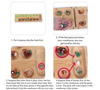 Dilwe Foldable Wooden Tray Set Classic African Foldable Wooden Together with Beautiful Glass Stones for a Travel Party for Adults